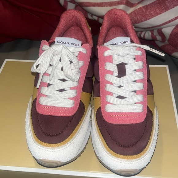 Michael Kors Pink and Gold Women's Sneakers - Picture 1 of 6